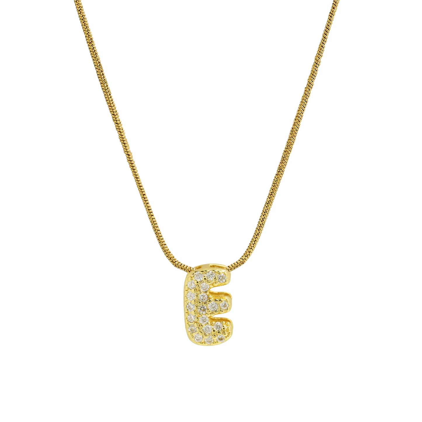 Dainty Zircon Tiny Initial Letter Necklace