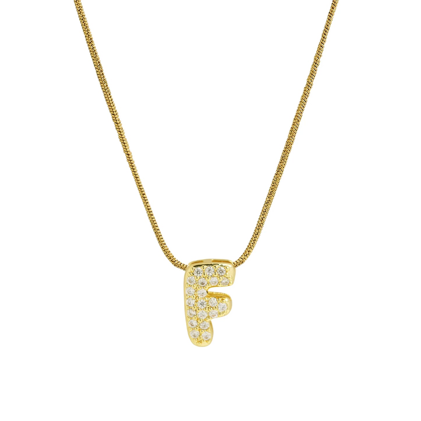 Dainty Zircon Tiny Initial Letter Necklace