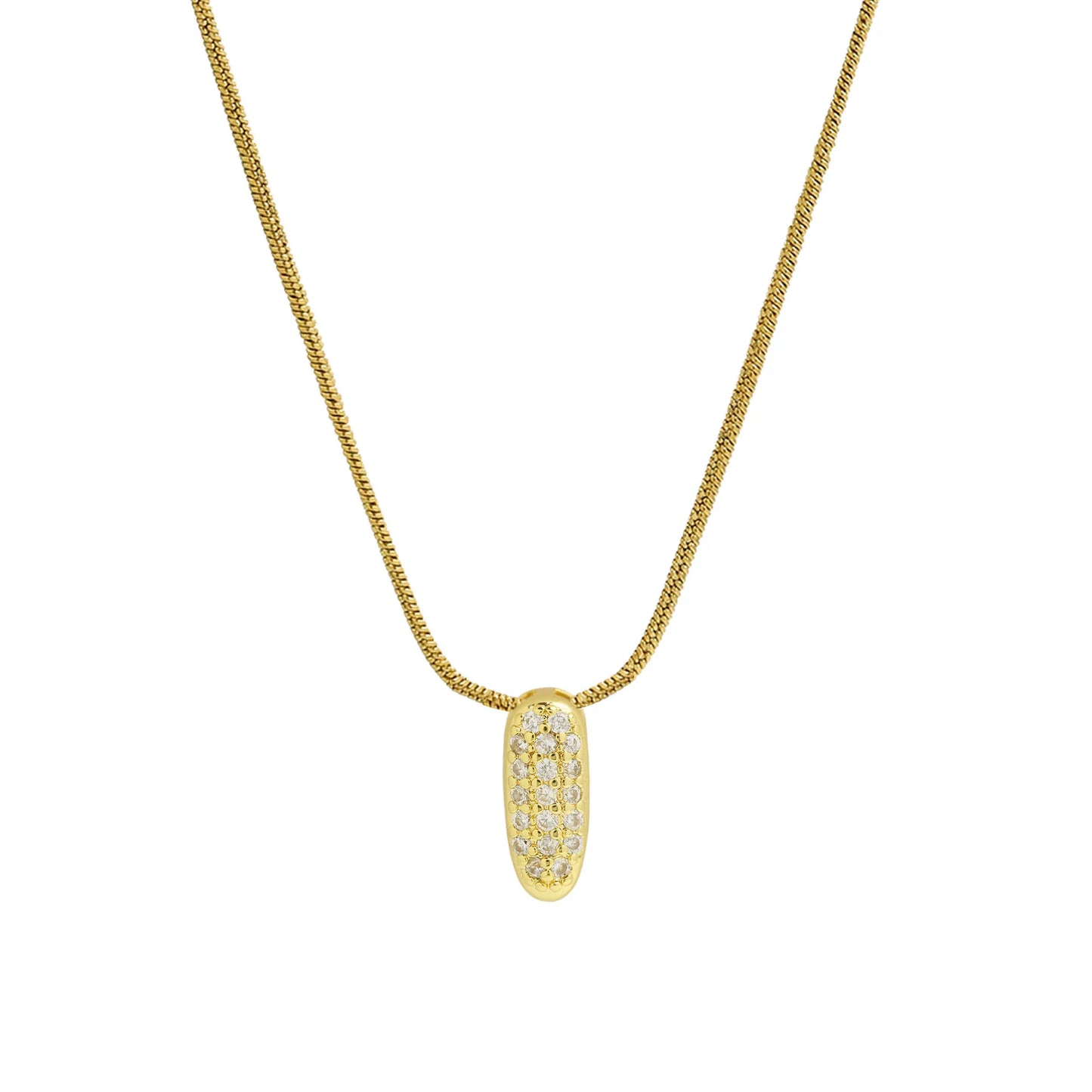 Dainty Zircon Tiny Initial Letter Necklace