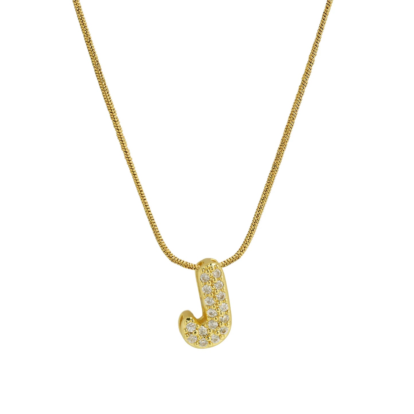 Dainty Zircon Tiny Initial Letter Necklace